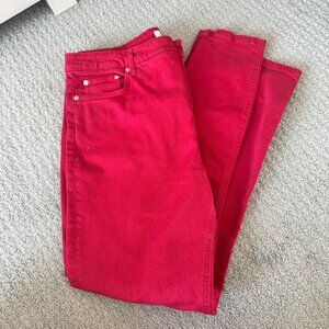 Vineyard Vines High Rise Skinny Cuckoo Red Jeans Pants